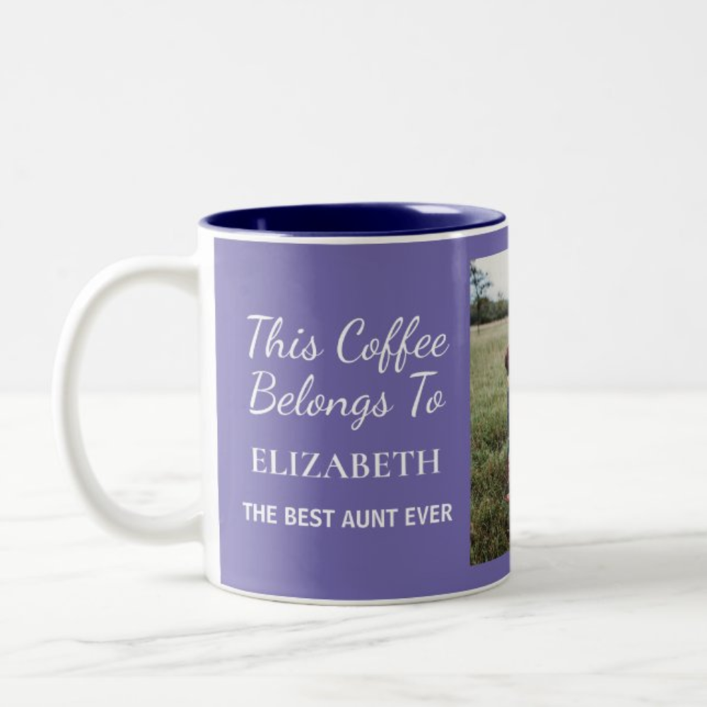 Personalized Aunt Photo Coffee Mug With Custom Name