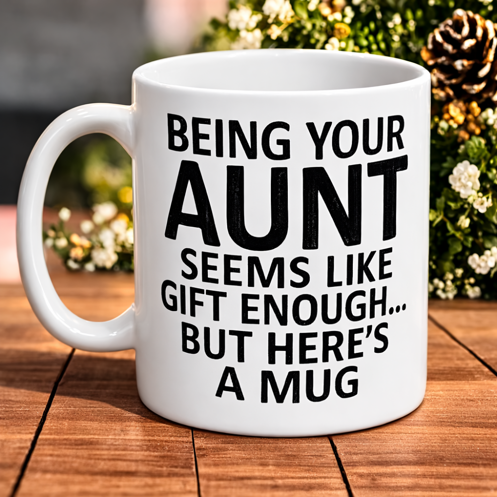 Aunt Message Printed Ceramic 11 Oz Coffee Mug For Daily Use