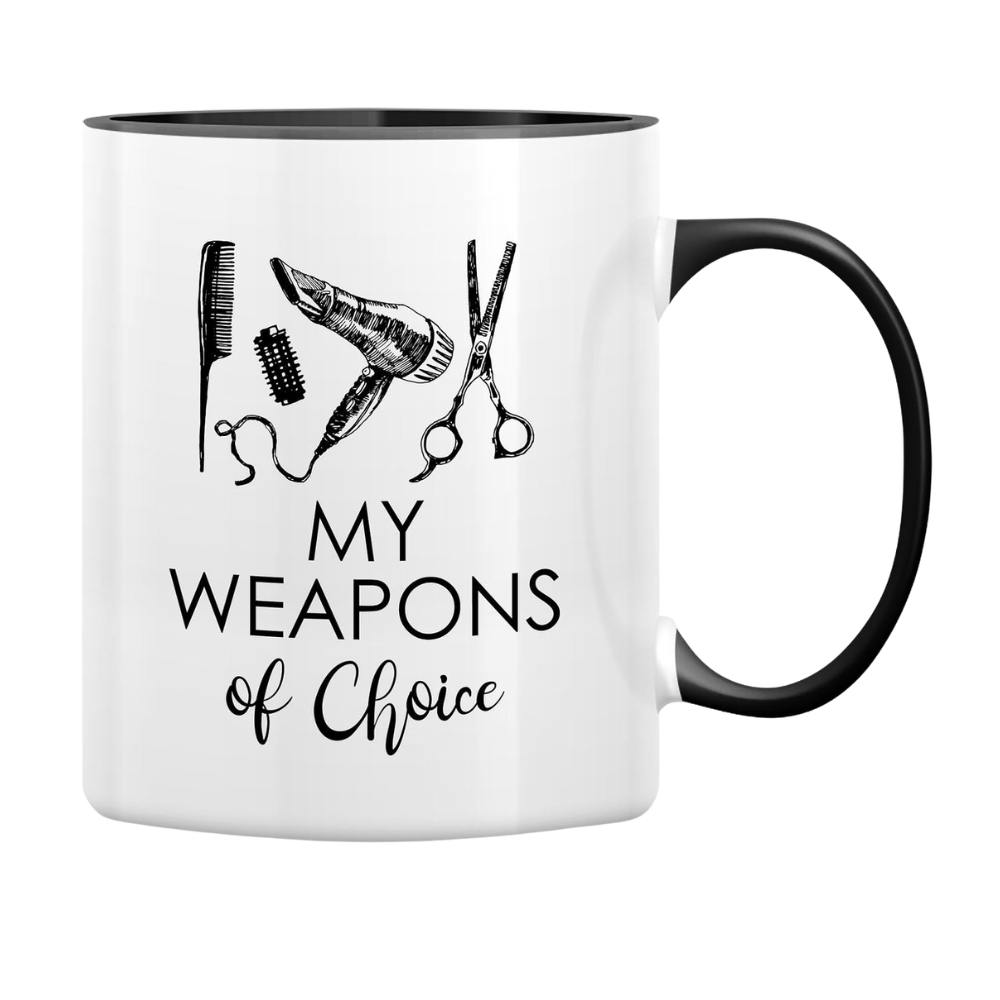 My Weapons of Choice Brush Hairstylist Hairdresser 11 Oz Ceramic Coffee Mugs 