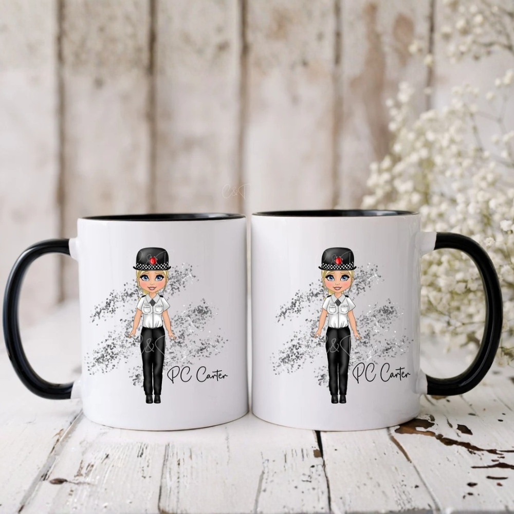 Personalised Police Mug, Police Officer Coffee Cup, Police Woman Gift
