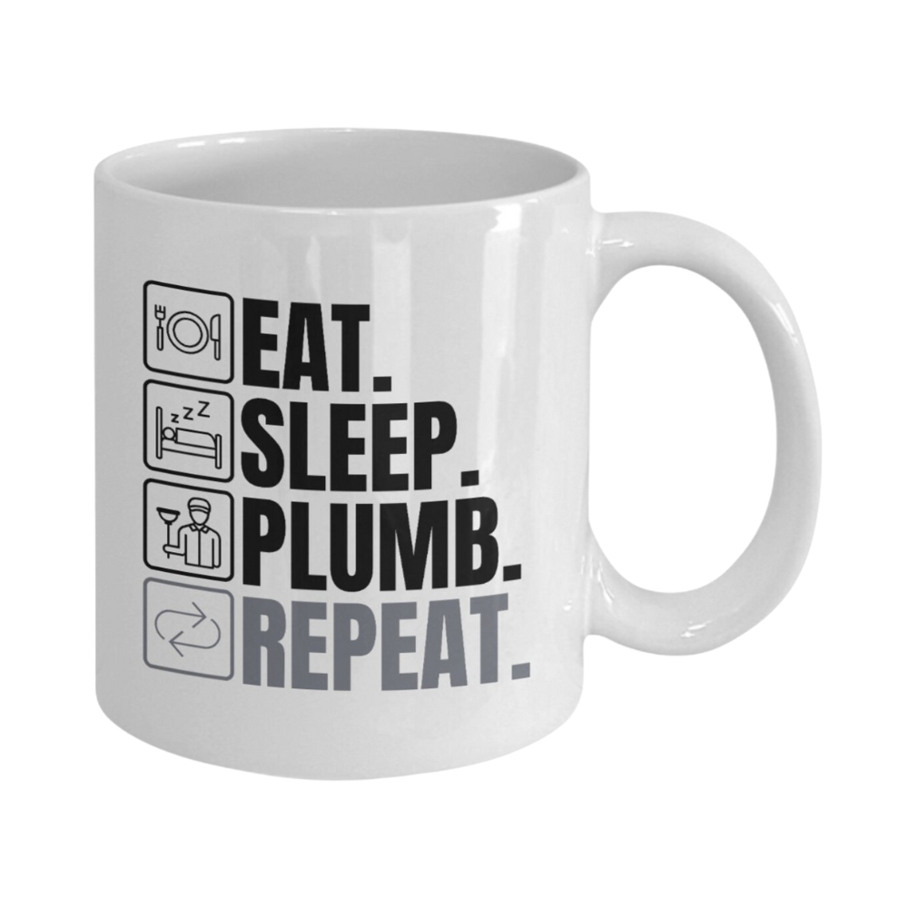 Plumber daily routine funny mug, Plumber mug, Plumbing gift, Plumbing worker gift
