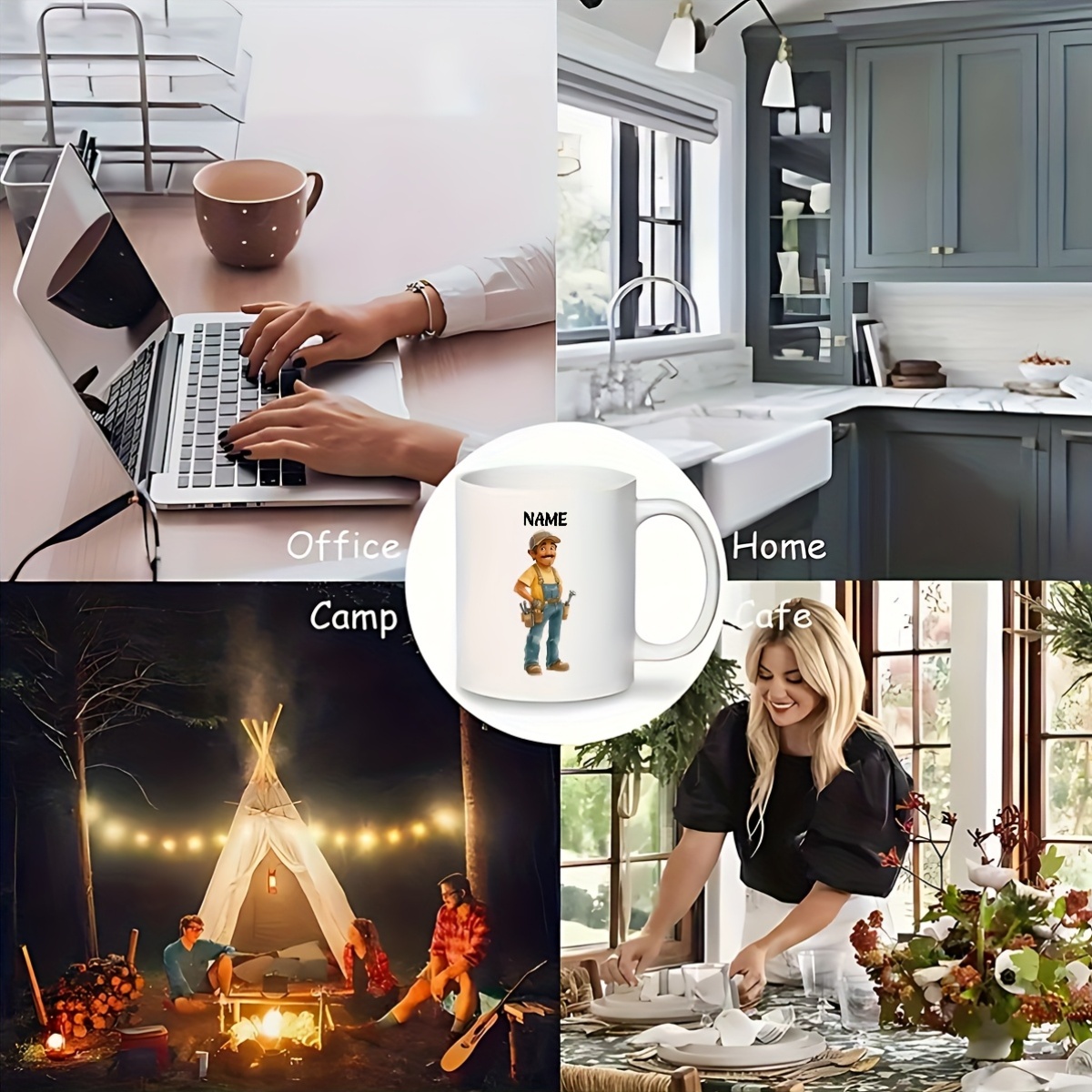 11oz Personalized Name Custom Cartoon Style Ceramic Coffee Mug.