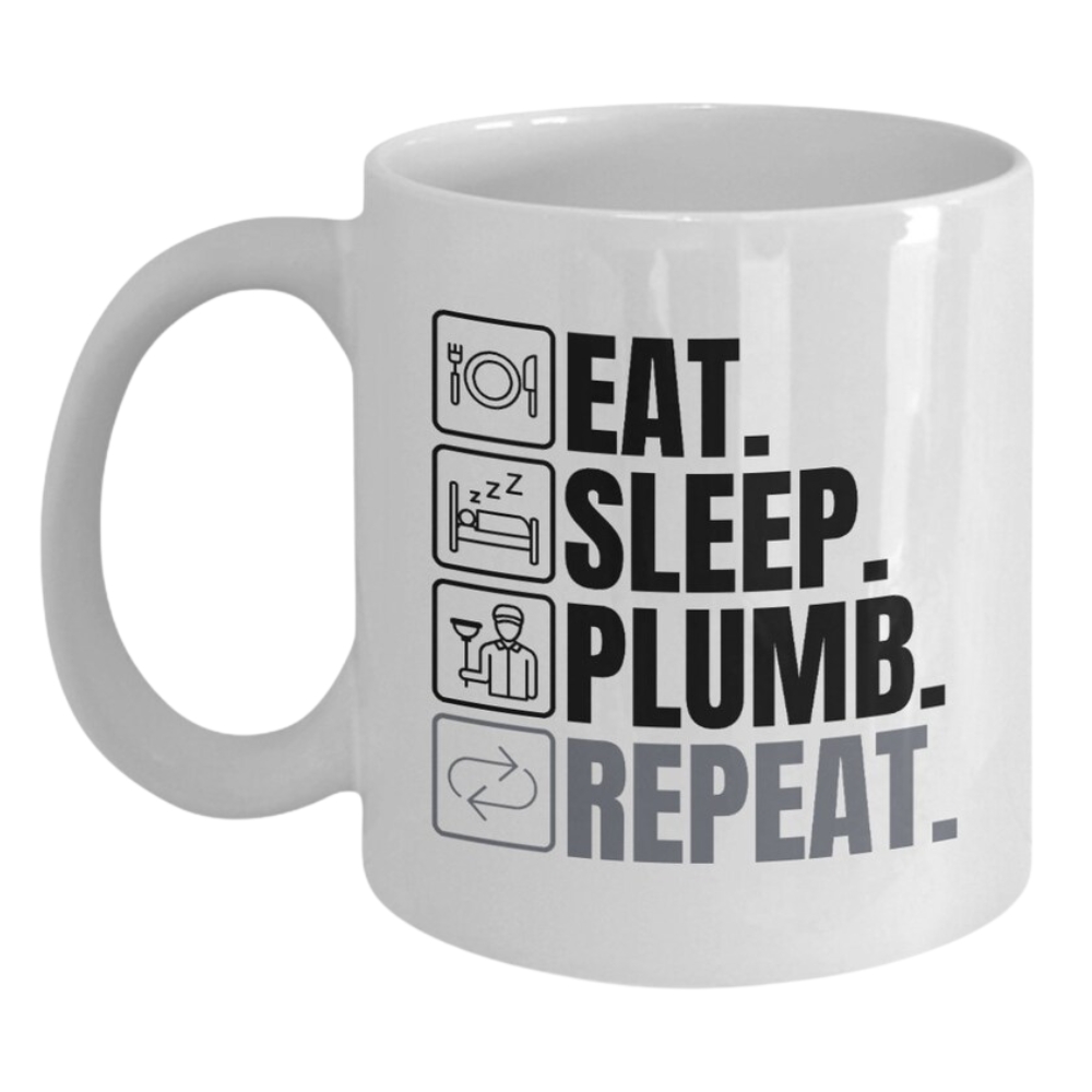 Plumber daily routine funny mug, Plumber mug, Plumbing gift, Plumbing worker gift