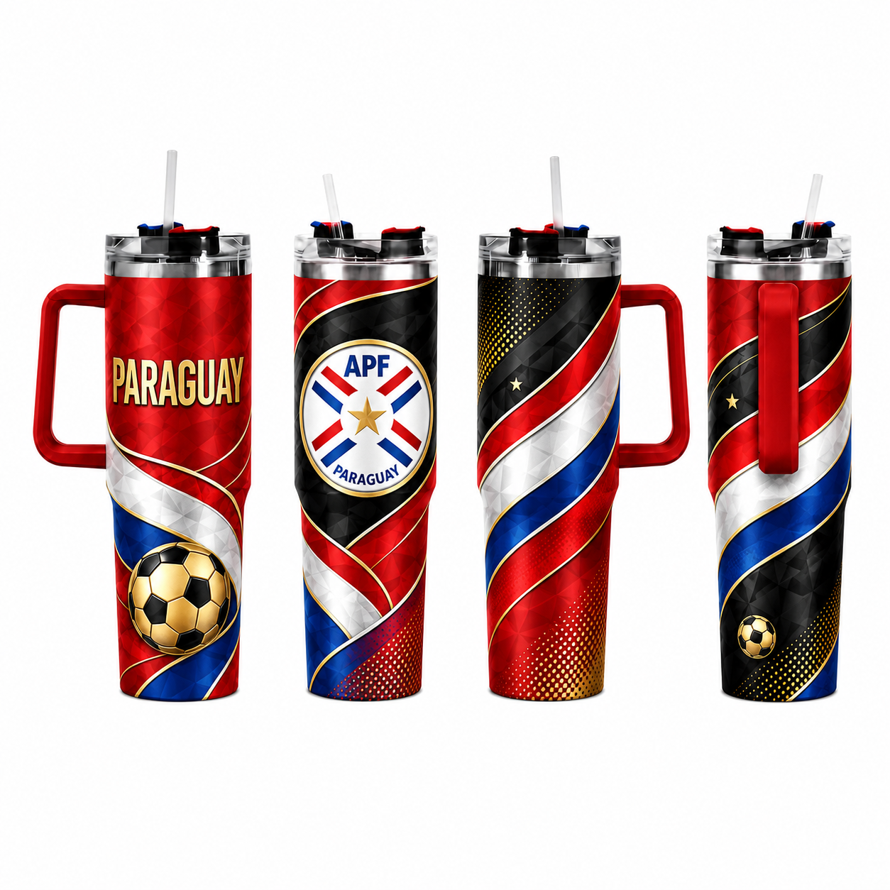 FIFA 2026 Paraguay Football Sports All Over Printed 40oz Tumbler With Straw And Lid