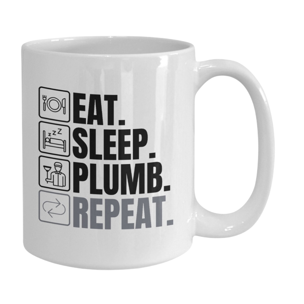 Plumber daily routine funny mug, Plumber mug, Plumbing gift, Plumbing worker gift