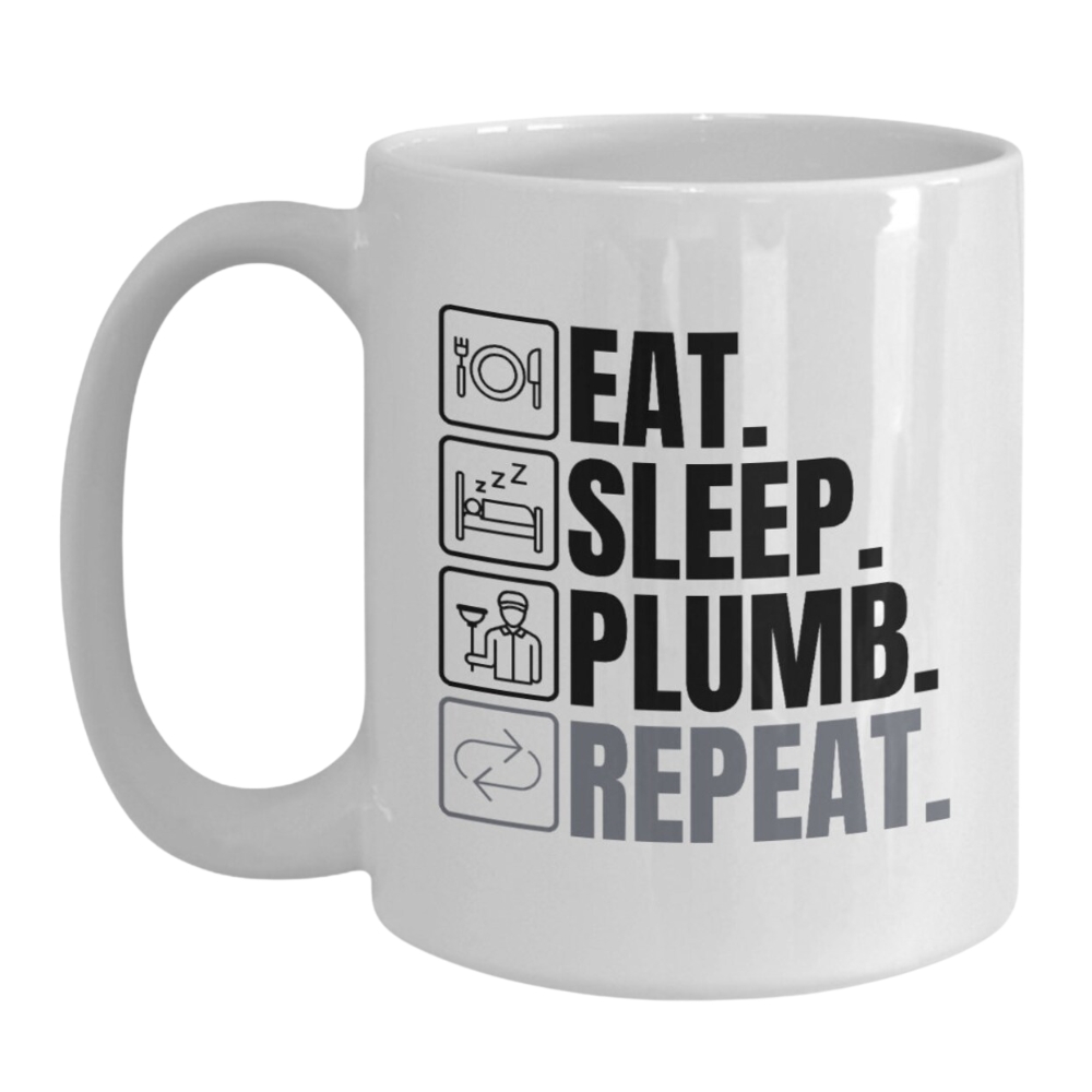 Plumber daily routine funny mug, Plumber mug, Plumbing gift, Plumbing worker gift