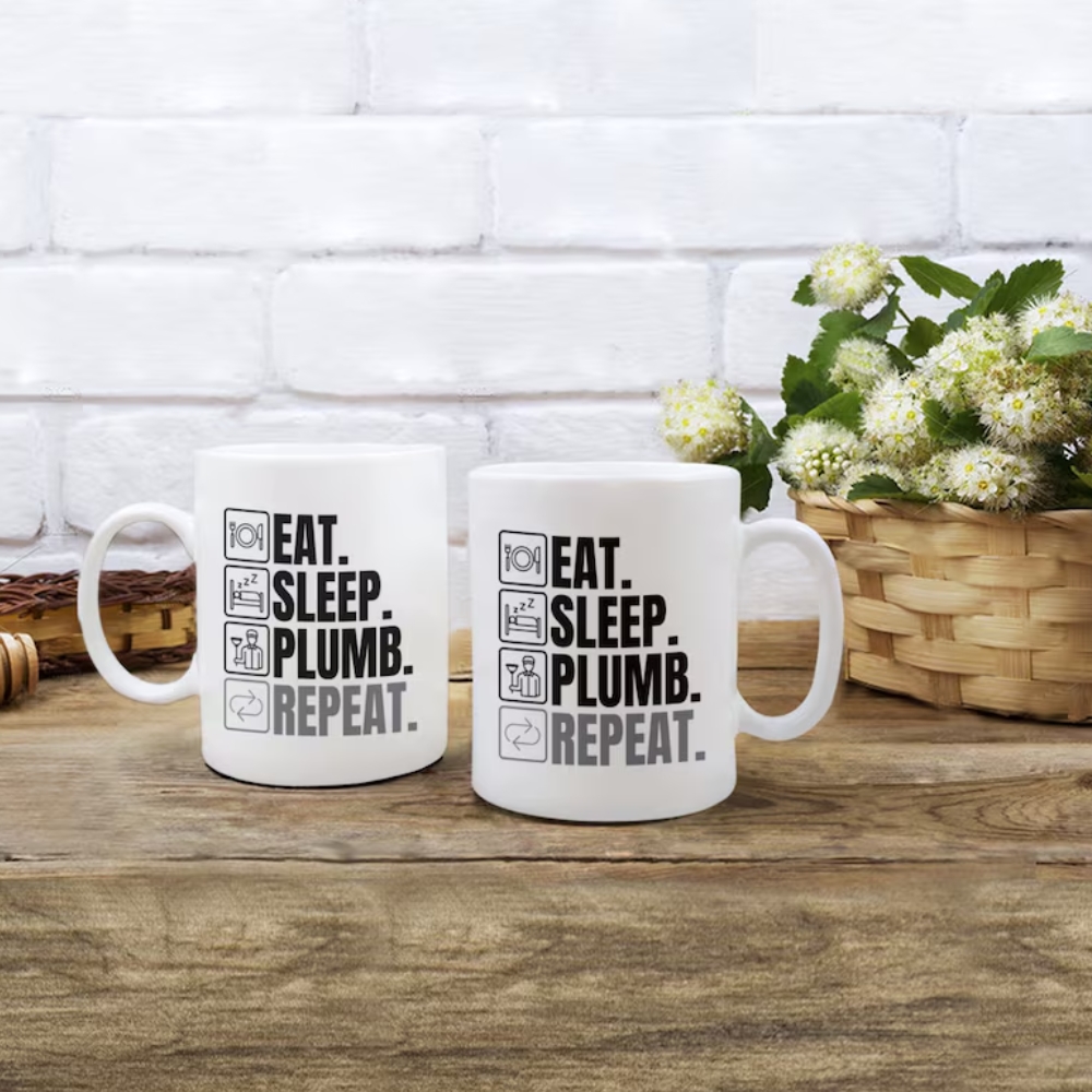 Plumber daily routine funny mug, Plumber mug, Plumbing gift, Plumbing worker gift