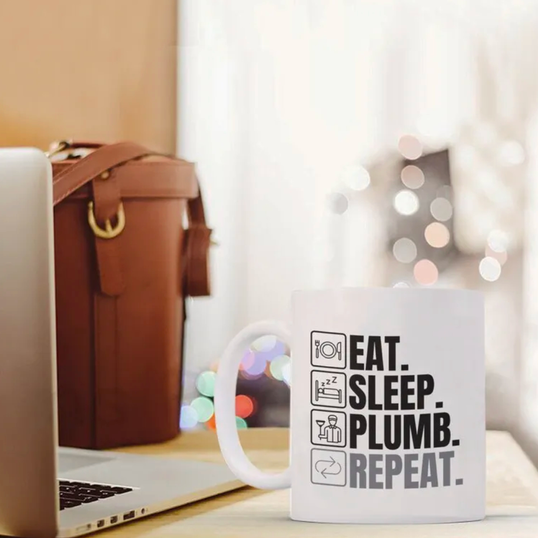 Plumber daily routine funny mug, Plumber mug, Plumbing gift, Plumbing worker gift