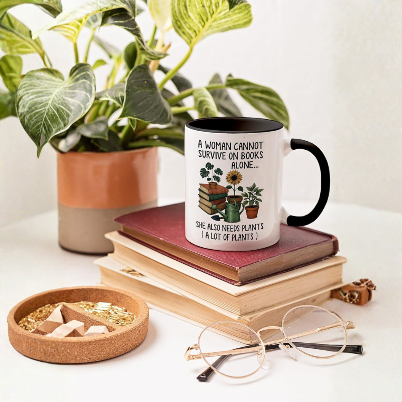 Gardening and Reading Lover Coffee Mug Book Lover Gift