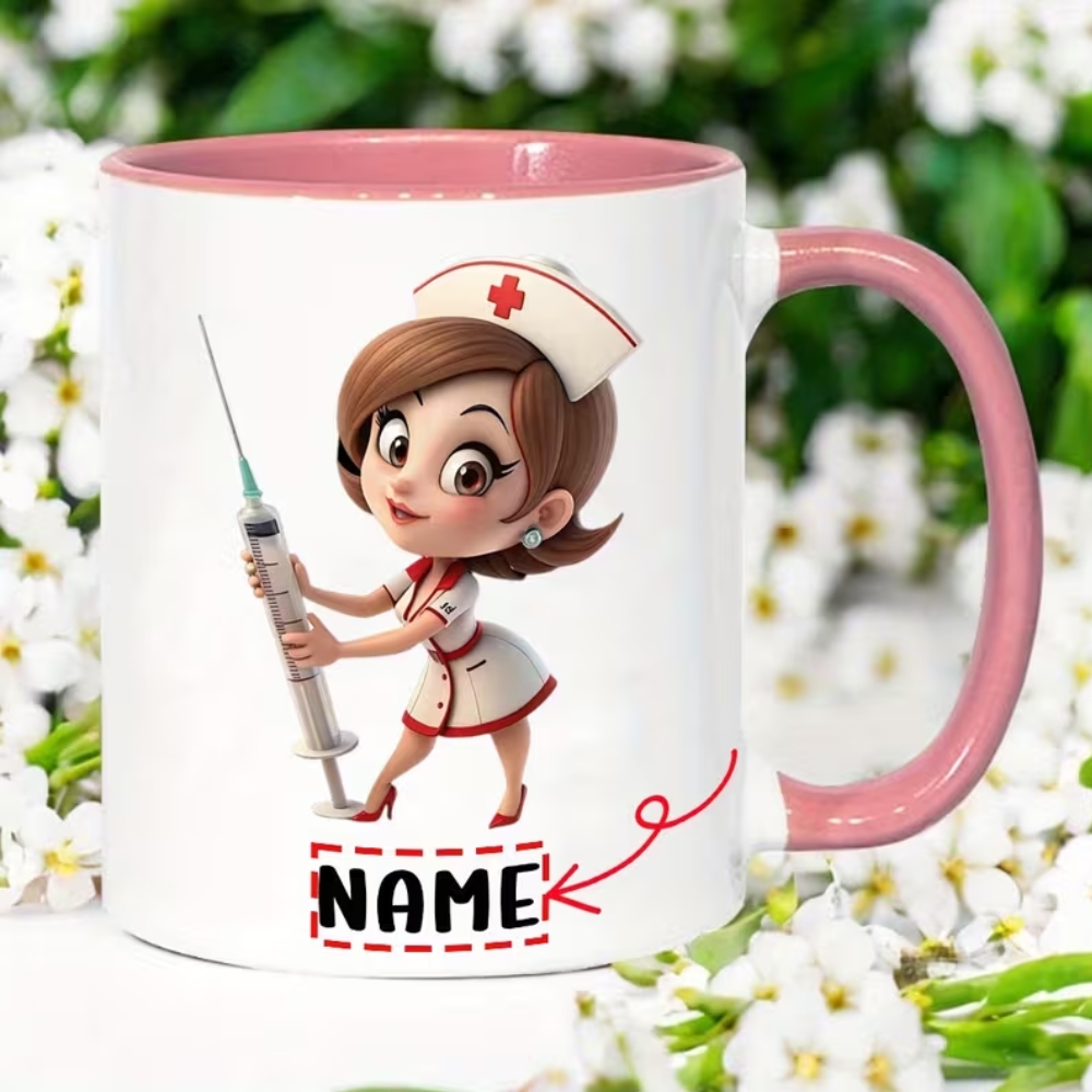 Custom Nurse Mug 1pc (11OZ) - Custom Ceramic Mug with Cute Nurse
