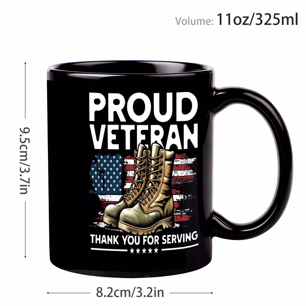 1pc patriotic mug with service boot patterns american flag ceramic coffee tea cup suitable for day for men women daily use cup or office 2
