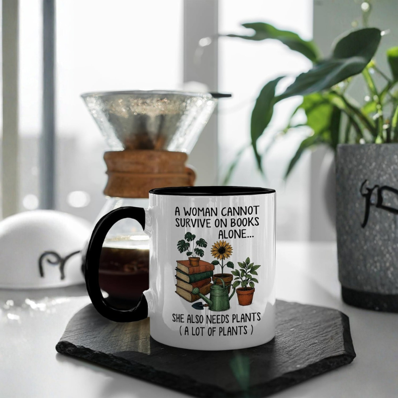 Gardening and Reading Lover Coffee Mug Book Lover Gift
