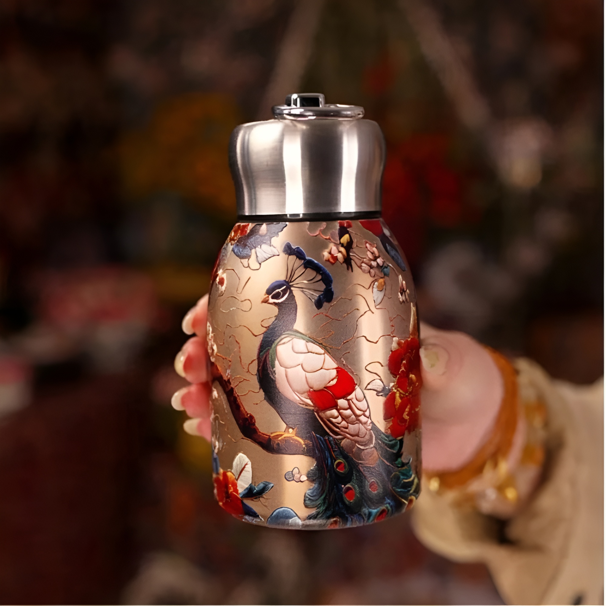 Portable Patterned Metal Thermal Liquid Flask
