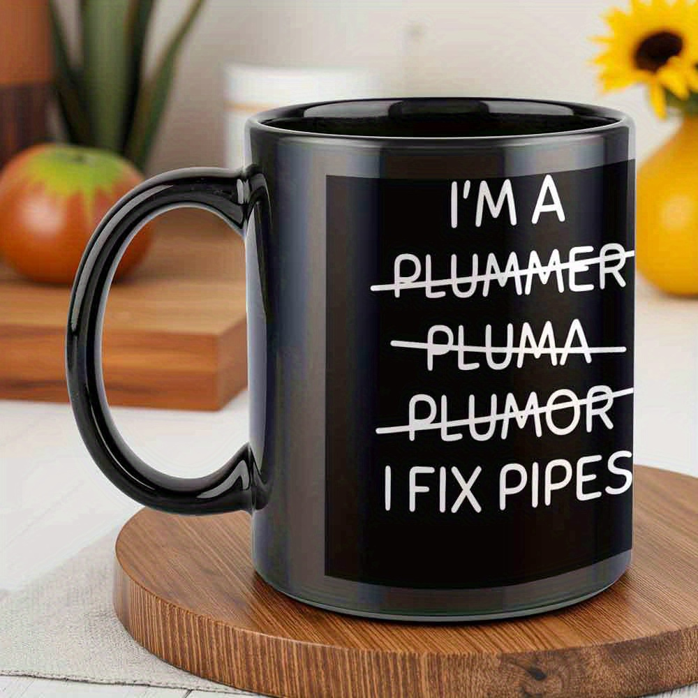 Single 11Oz Ceramic Coffee Mugs Designed to Withstand Heat Perfect As A Gift Featuring a Playful Text Theme.