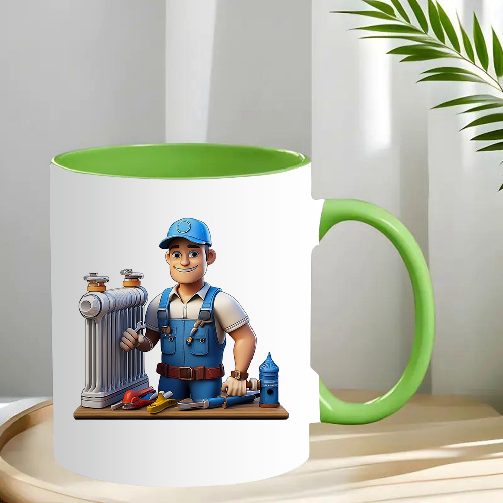 1pc Cute Cartoon Plumber Design Coffee Mug