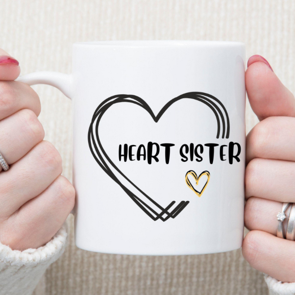 Meaningful Heart Sister Gift, Sentimental Mug from Soul Sister, Caring Photo Cup, Personalized Custom Present
