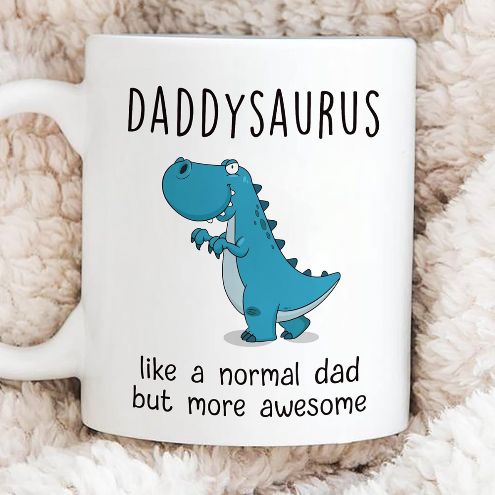 11 oz Ceramic Daddysaurus Coffee Mug for Dad Novelty Drinkware