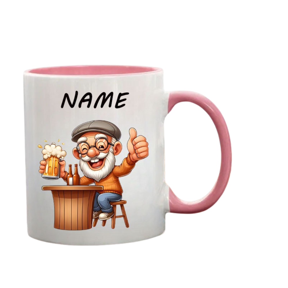 Drinking Grandpa' Design, Personalized and Unique Mug, Customizable with Name, Heat-resistant, Easy to Clean, Reusable, High-quality Material, Comfortable Grip, Ideal Gift for Oktoberfest, Thanksgiving, Valentine's Day
