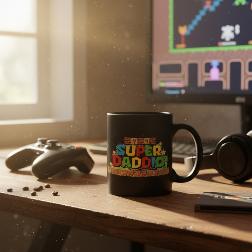 Ceramic Super Daddio Funny Coffee Mug for Dad Novelty Drinkware