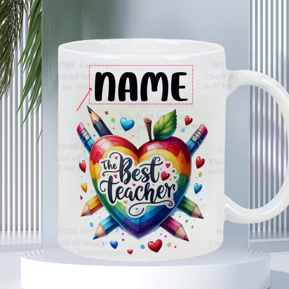 Customizable Teacher Mug, Personalized Name/Message,