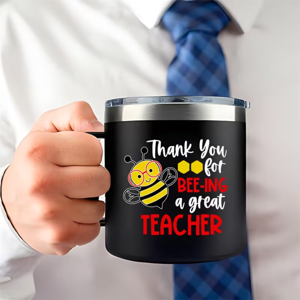 pc Stainless Steel Insulated Travel Mug, 14oz Double-Wall Vacuum Thermal Cup