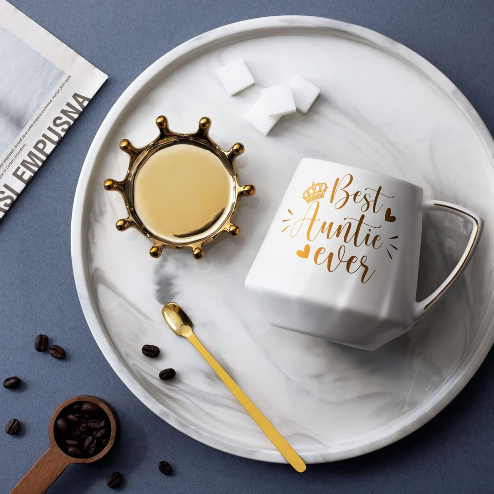 [Copy]Ceramic Coffee Mug With Crown Design For Aunt