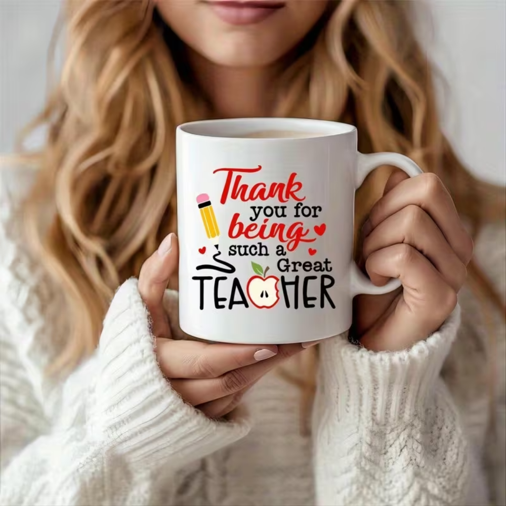 1pc, 11oz ceramic mug, coffee cup, the best teacher gift. 