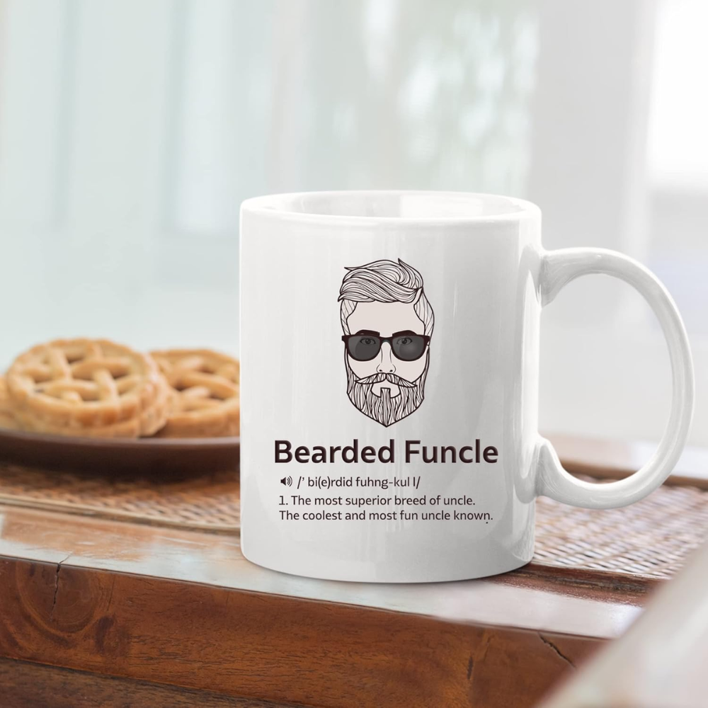 15 oz Ceramic Bearded Funcle Definition Coffee Mug Funny Drinkware