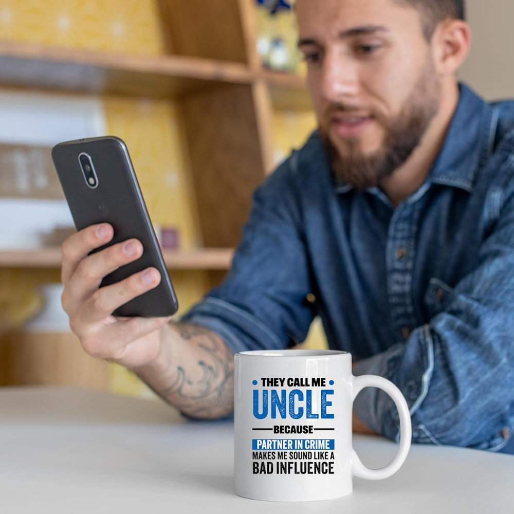 11 oz Ceramic Uncle Partner in Crime Coffee Mug Novelty Drinkware
