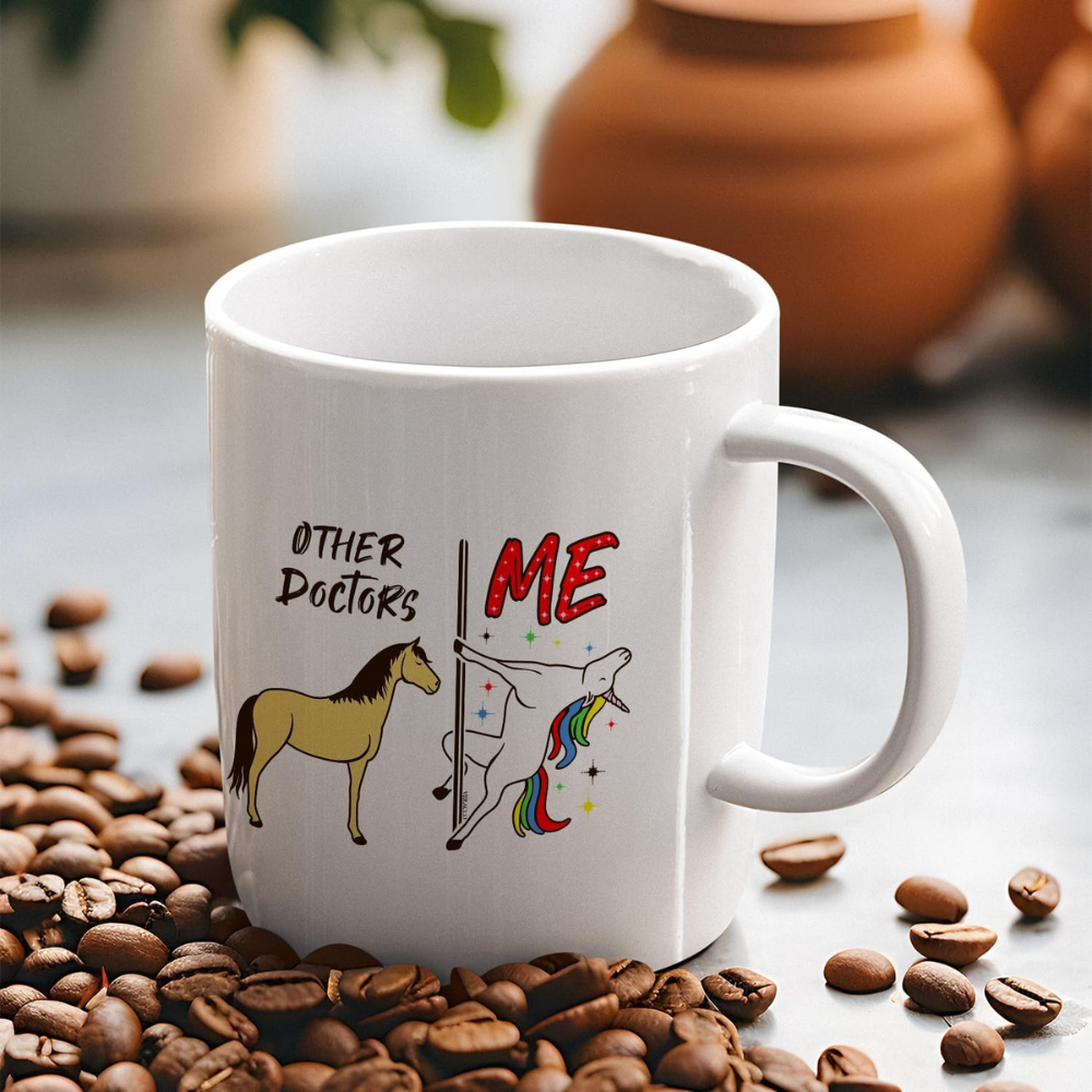 Ceramic Funny Doctor Unicorn Coffee Mug Novelty Drinkware