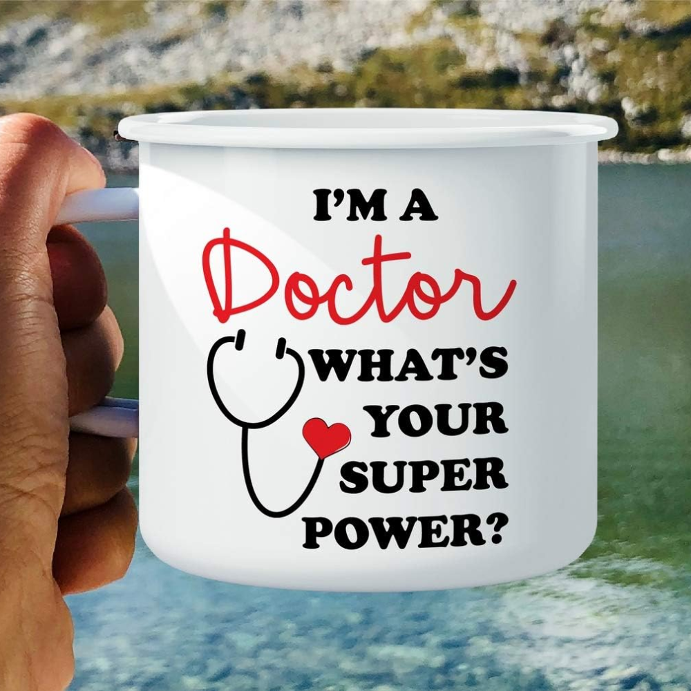 16 oz Enamel Stainless Steel Doctor Quote Camping Coffee Mug Drinkware