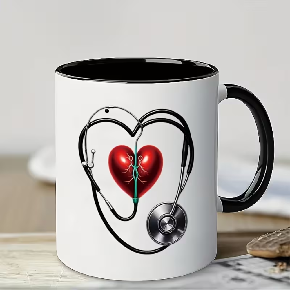 [Copy]Ceramic Medical Theme Coffee Mug Doctor Nurse Pattern Drinkware
