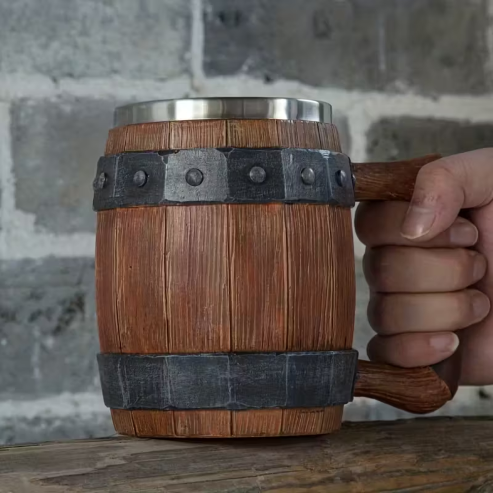 1 Piece Of Stainless Steel Barrel Shape Coffee Mug
