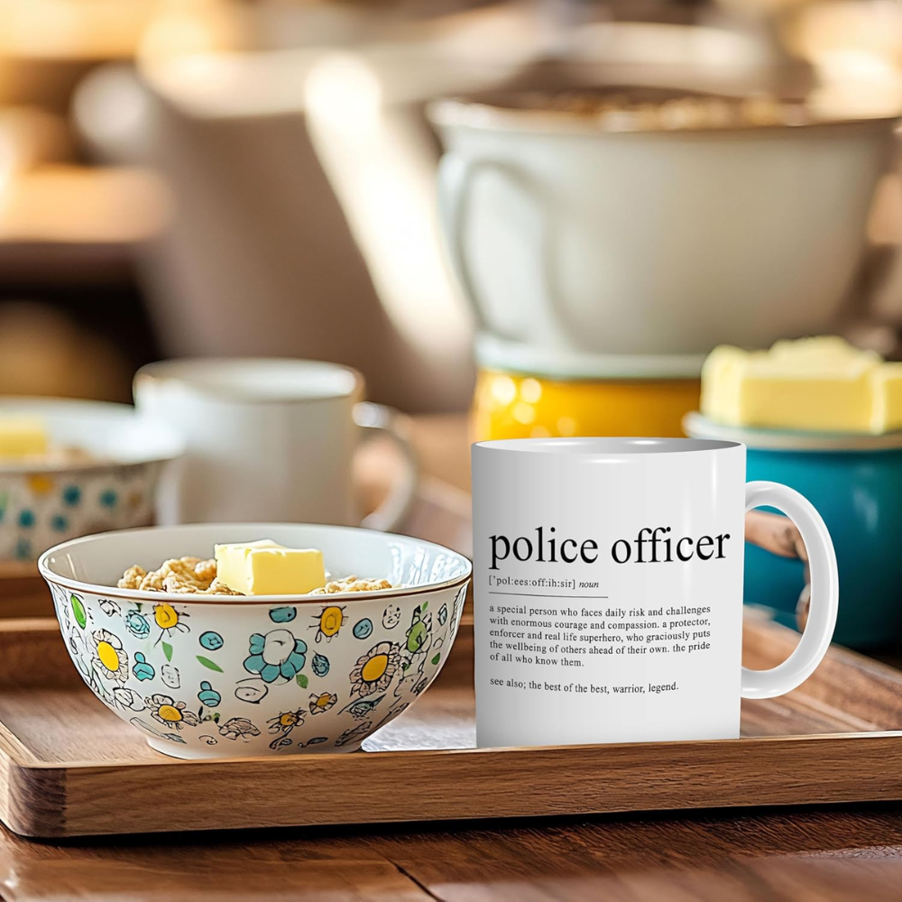 11 oz Ceramic Police Officer Definition Coffee Mug Law Enforcement Drinkware