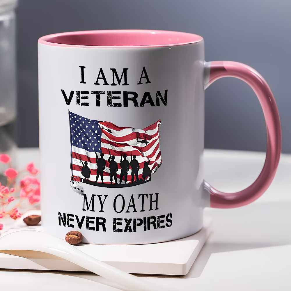 1pc, 11oz Ceramic Coffee Mug - Perfect Gift for Veterans, Grandpa, Office Use