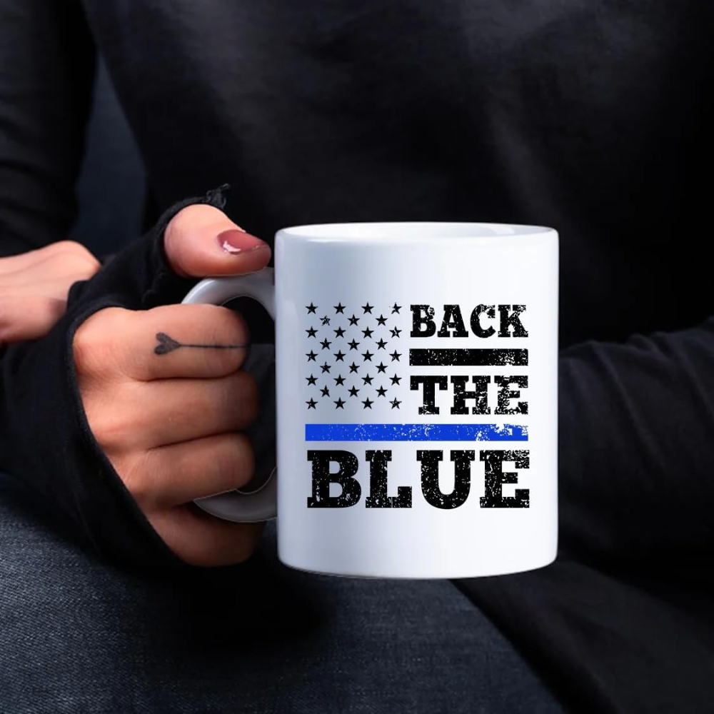 11 oz Ceramic Police Officer Appreciation Flag Coffee Mug Law Enforcement Drinkware