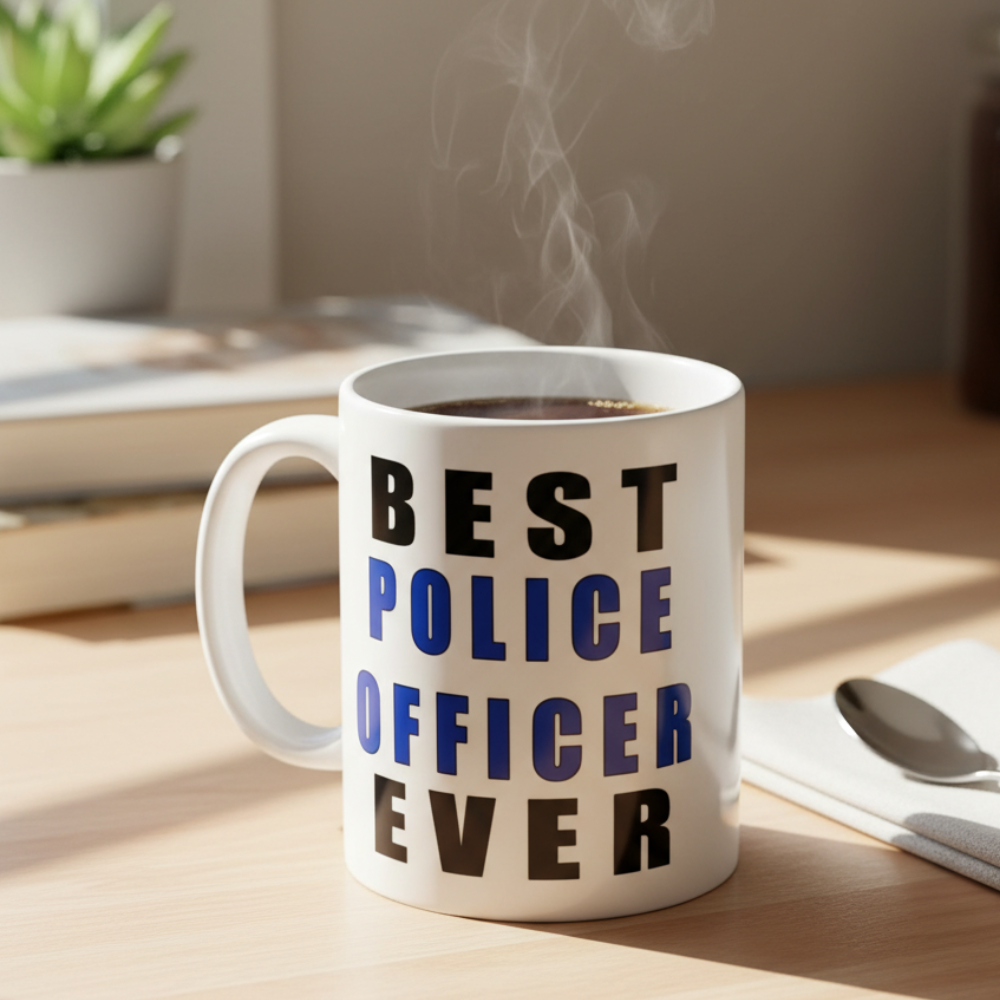 Ceramic Best Police Officer Ever Coffee Mug Law Enforcement Drinkware