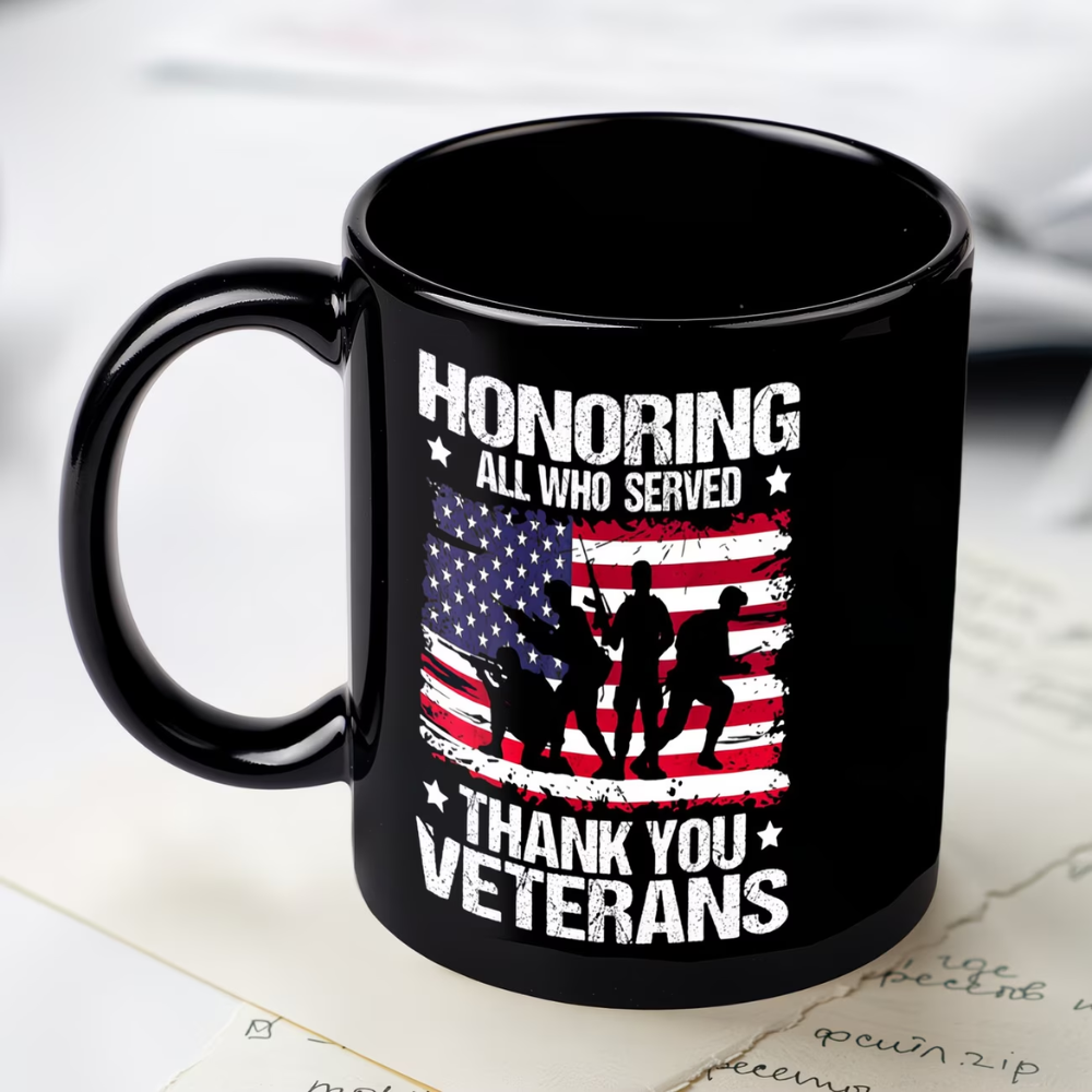 1pc Veterans Day Ceramic Mug with Appreciation Gift 