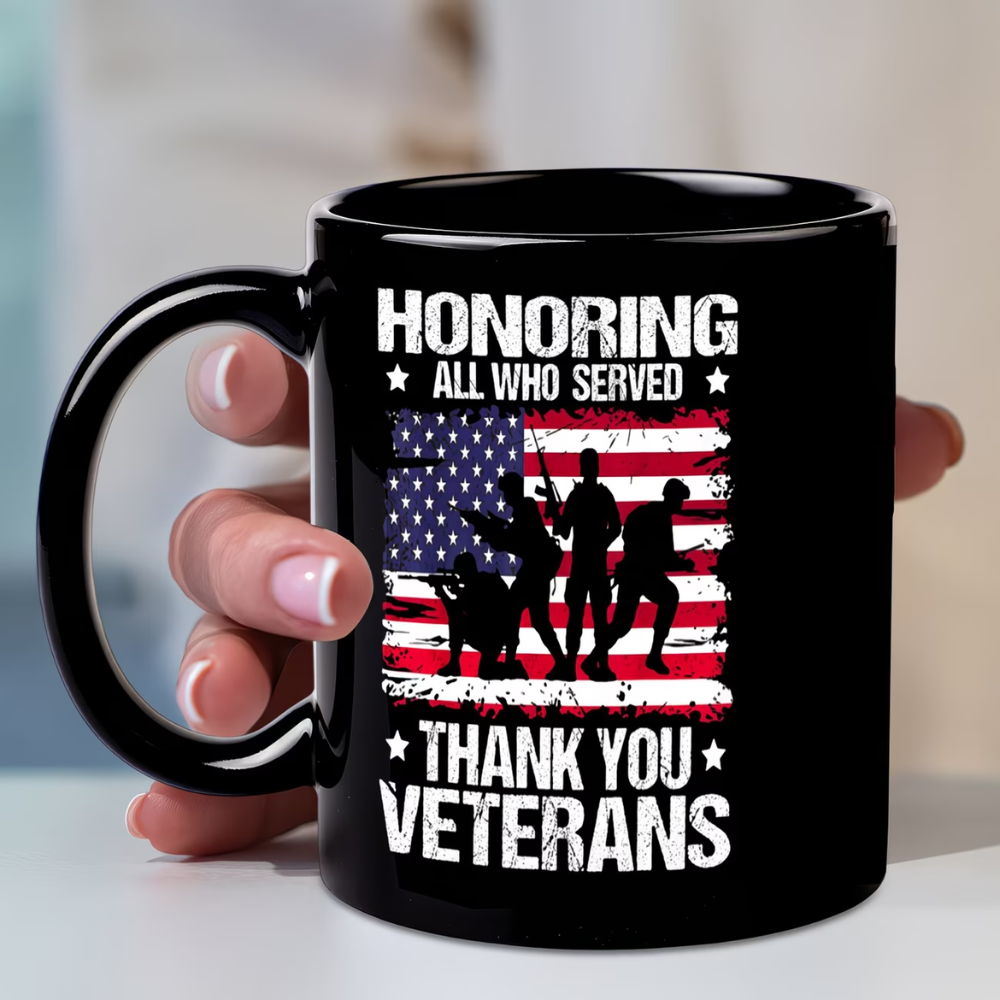 1pc Veterans Day Ceramic Mug with Appreciation Gift 