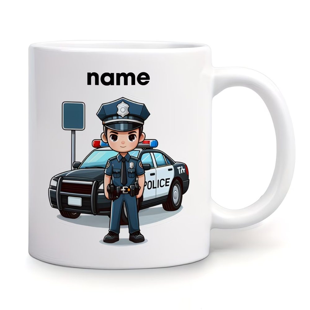11oz Personalized Police Theme Ceramic Coffee Mug