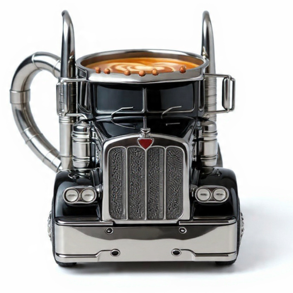 Handmade Semi Truck Shaped Coffee Mug for Truck Drivers