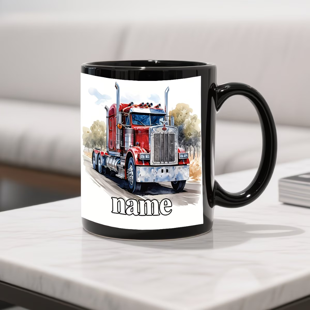 11oz Personalized Cartoon Truck Ceramic Coffee Mug