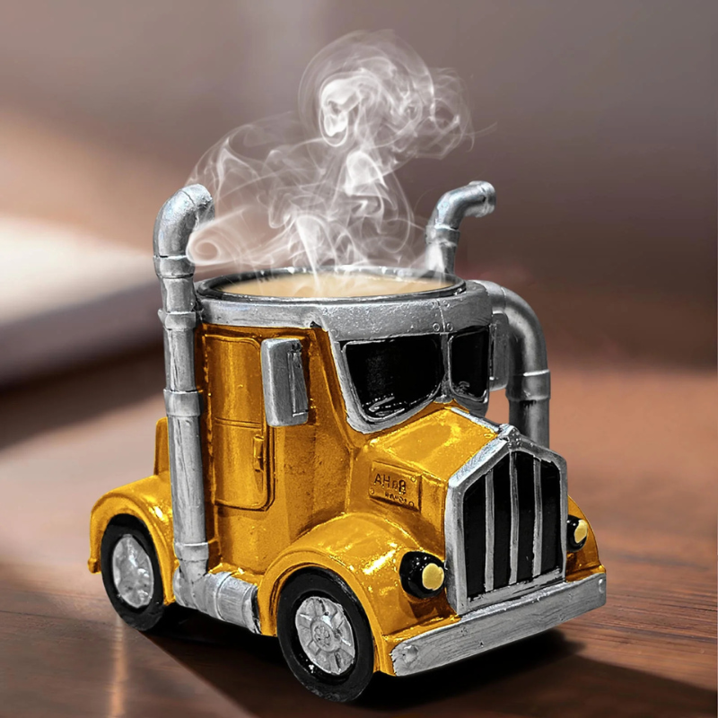 Steadline Handcrafted Semi Truck Shaped Ceramic Coffee Mug 350ml Capacity