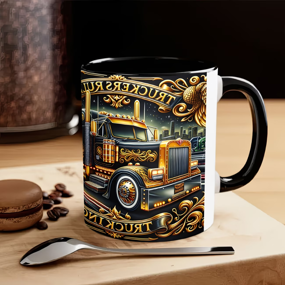 11oz Vintage Truck Themed Ceramic Coffee Mug