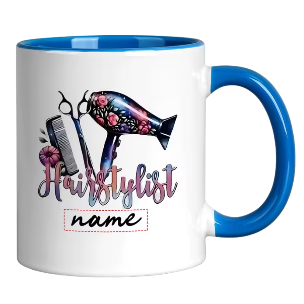 1pc Personalized Hairstylist Mug with Name/Text - 11oz Ceramic Hairdressing Cup,