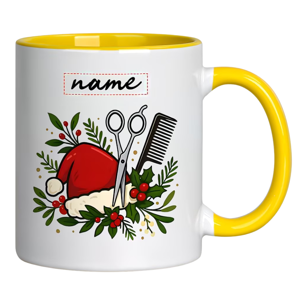 1pc 11oz Custom Name Ceramic Coffee Mug, Personalized Hairdressing 