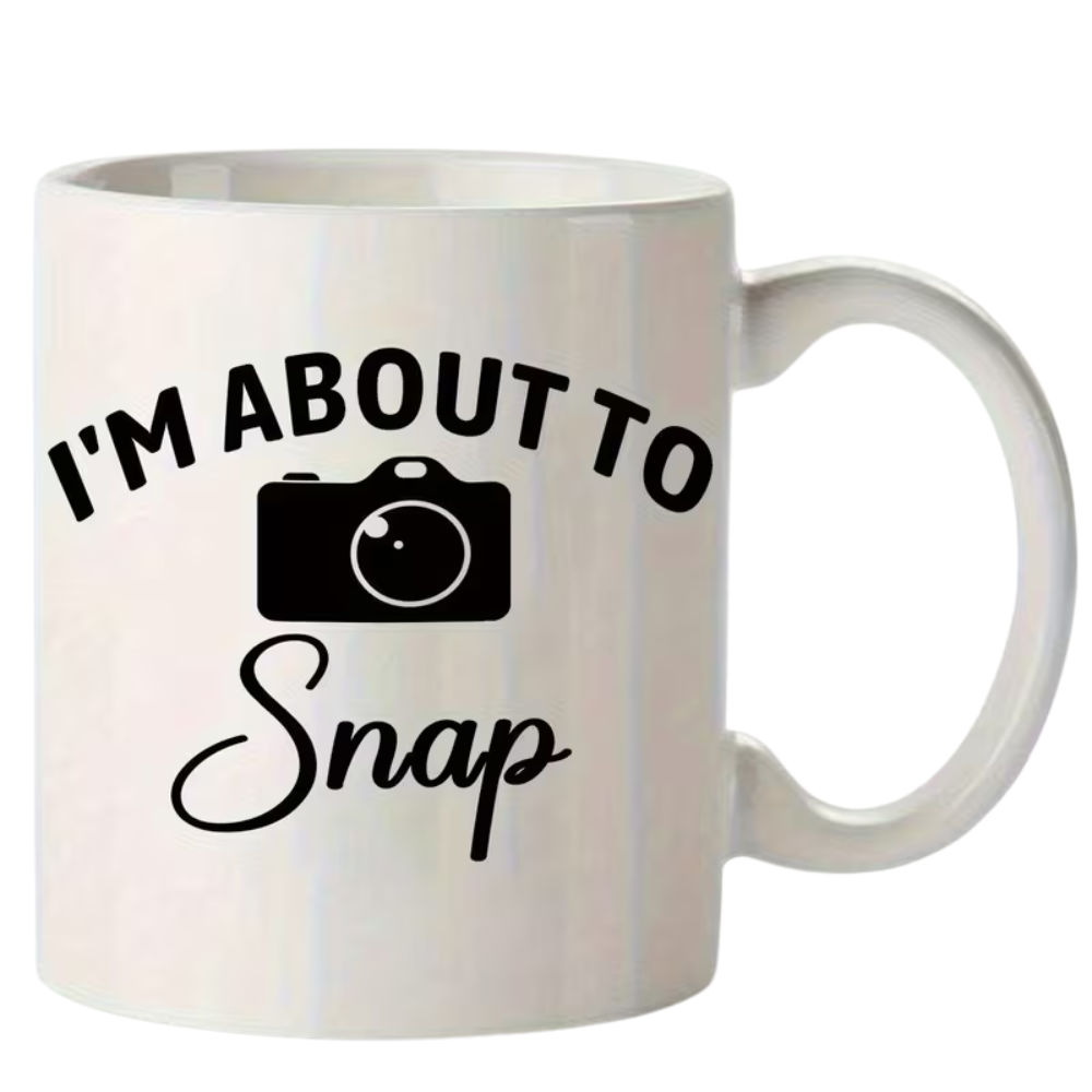 11oz "I'm About to Blast" Ceramic Coffee Mug with Camera Flash Design - Thermal Insulated Dishwasher Safe Thermos Cup, Funny Photography Gift for Photographers, Men & Women