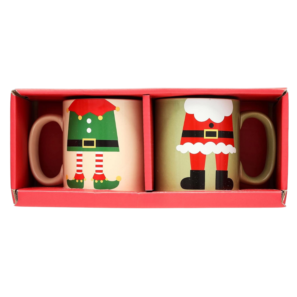 Set Of 2 Matching Christmas Mugs