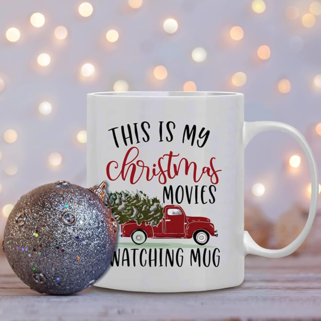 Christmas Movie Watching Printed Mug For Christmas Gift