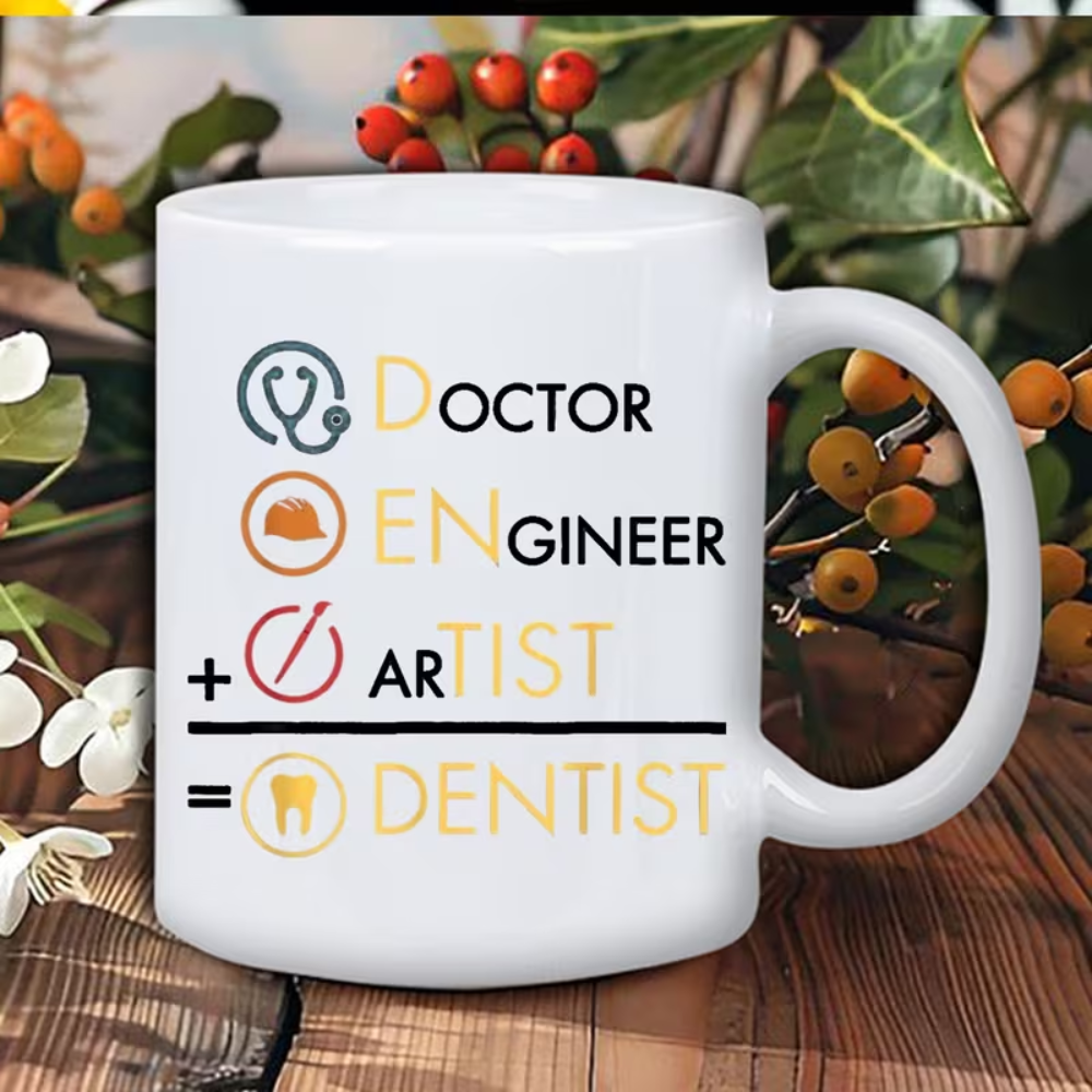 1pc 11oz Medical Doctor Engineer Dentist Artist Ceramic Mug - Funny Specialty Icons
